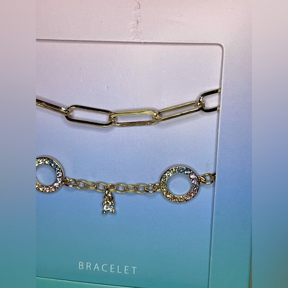 INC International Concepts Pavé Ring and Chain Link Gold-Tone 2 Pc Bracelet Set - Picture 9 of 10